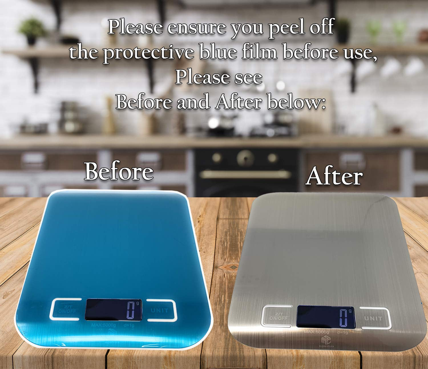 Kitchen Scales  Digital Electronic Coffee Weighing Scale for Cooking Baking High-Precision Food, Jewelry Weight Scales, LCD Display, Multifunctional, Tare Feature, Stainless Steel 5Kg-Aaa