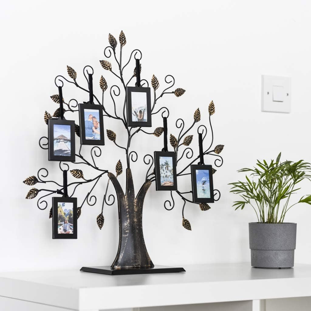 Family Tree Photo Frame with 6 Hanging Picture Frames