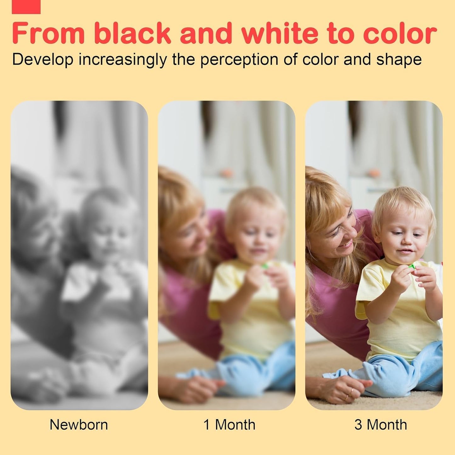 Baby Toys 0-6 Months, Black and White Sensory Toys Brain Development, Tummy Time Toys, Soft Baby Book, Baby Essentials for Newborn 0-6-12 Months Newborn Toys Baby Gifts