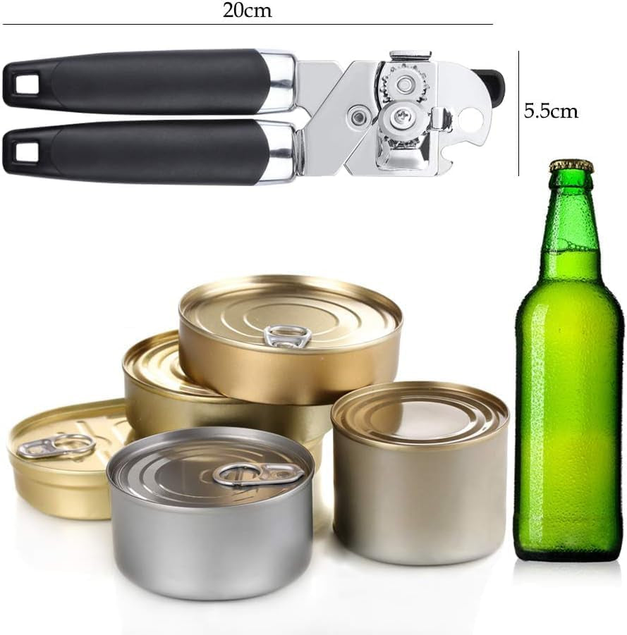 Tin Openers Can Opener 3-In-1 Stainless Steel Manual Tin Openers with Non-Slip Handle Can Openers Perfect Kitchen Tool