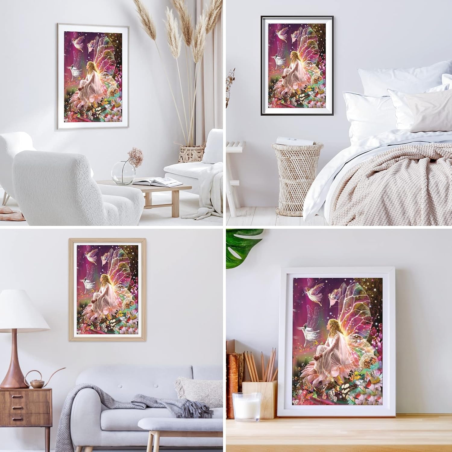 DIY 5D Diamond Painting Kits Full Drill round Crystal Rhinestone Pictures Arts Craft for Home Wall Decor Gift Goddess of Butterflies 30X40Cm