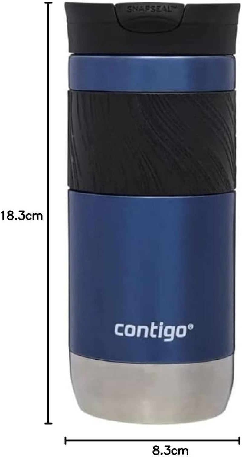 Byron Snapseal Travel Mug | Stainless Steel Thermal Mug | Vacuum Flask | Leakproof Tumbler | Coffee to Go Mug with BPA Free Easy-Clean Lid