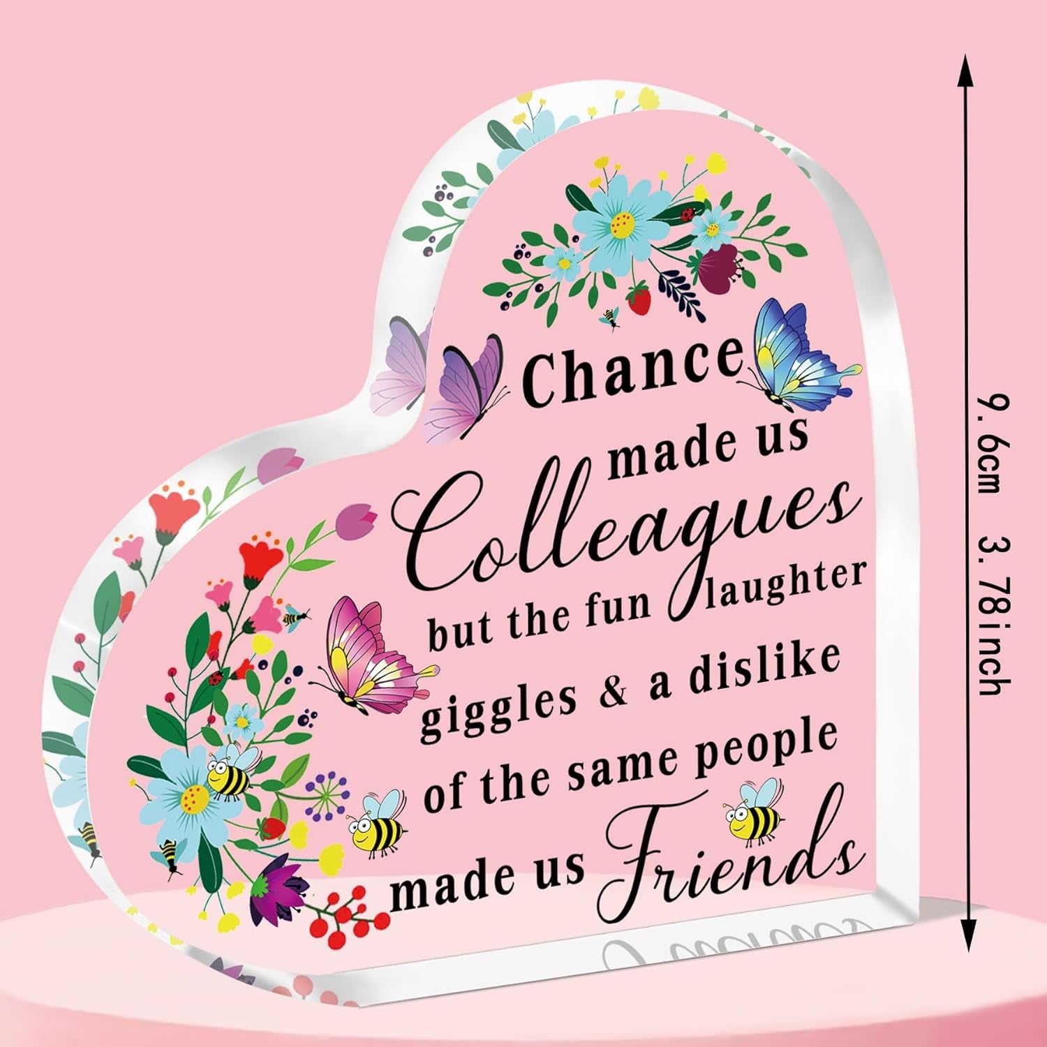 Leaving Gifts for Colleagues Women, Retirement Gifts for Women, Chance Made Us Colleagues Best Coworker Acrylic Plaque Gift for Work Bestie Friend Going Away Present for Women