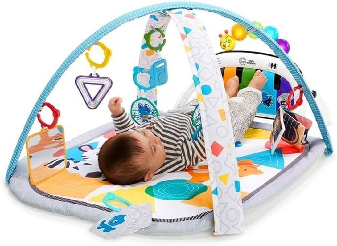 , 4-In-1 Kickin' Tunes and Language Discovery Play Gym with Piano, Mat with Detachable Activity Toys, Lights, Sounds and Music, Ages Newborn +