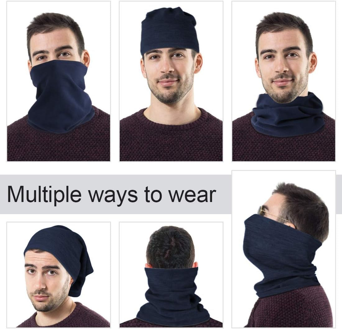 Neck Warmer Snood for Men & Women,Winter Neck Gaiter Fleece Bandana Face Covering Mask Windproof Neck Scarf Neckwear for Outdoor Sports Motorcycle Skiing Running Cycling