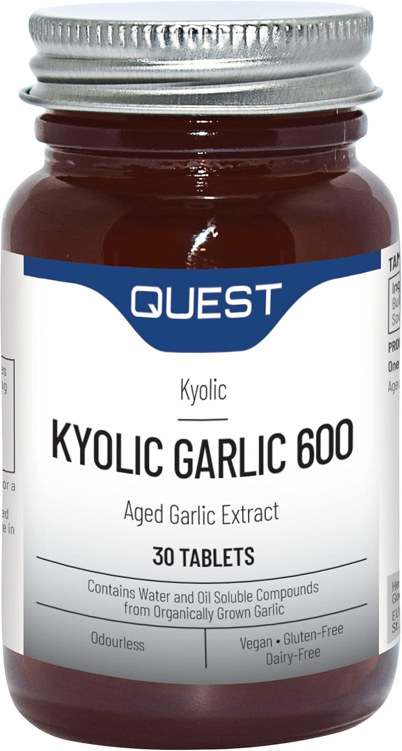 Kyolic Garlic 600Mg Tablets: Odourless Aged Garlic Extract for Heart, Immune, Digestive & Cognitive Health. Daily Dietary Supplement. Vegan & Gluten-Free (30 Tablets)