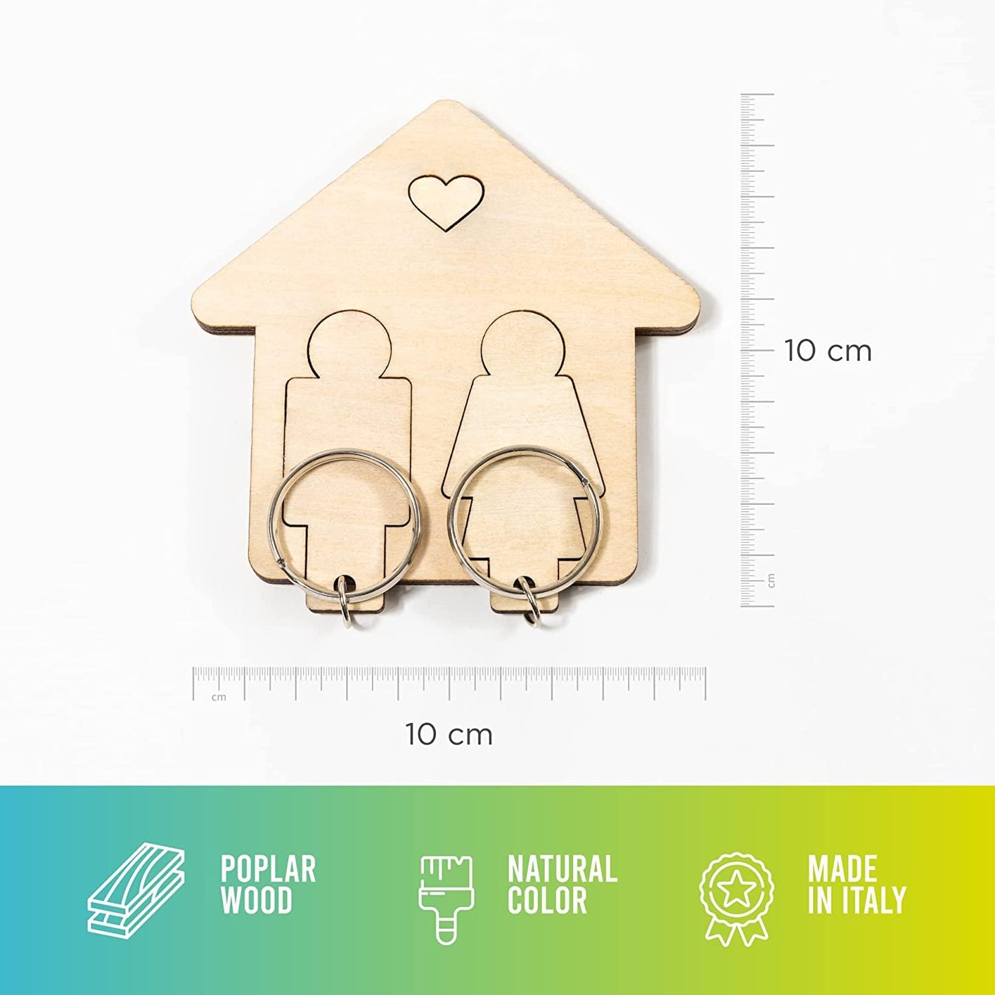 LAC Couples Keyrings - Couples Gifts for His and Hers - House Warming Gifts New Home Accessories - Wooden Key Holder