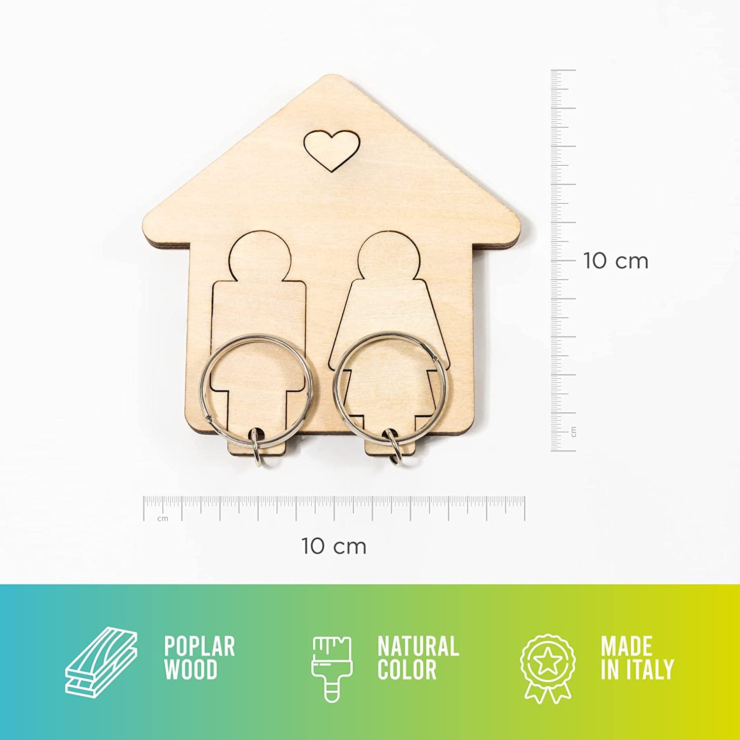 LAC Couples Keyrings - Couples Gifts for His and Hers - House Warming Gifts New Home Accessories - Wooden Key Holder
