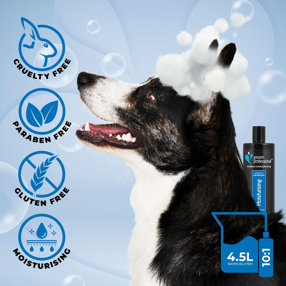Coconut Moisturising Dog Shampoo - Soothing Dog Shampoo for Itchy Skin - Sensitive Shampoo for Dogs - Nourishes & Restores Coat - for Smelly Dogs, 450Ml