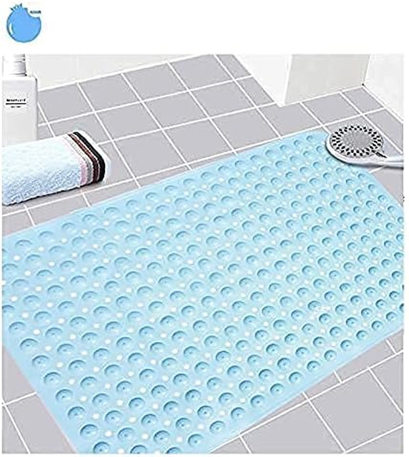 | Bath Mat Light Blue | Non Slip Bathroom Mat | Shower Mat with Suction Cups | Machine Washable | Latex Free | Extra Long 100 * 40 CM