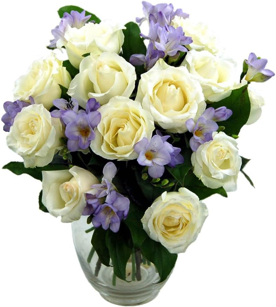 Breathtaking Amethyst Bouquet with Next Day Delivery - Rose and Freesia Fresh Flowers