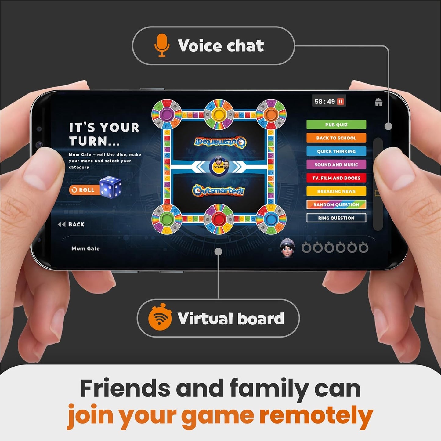 Outsmarted - the Live Quiz Show Board Game | Kids, Teens & Adults | the Ultimate Family Game Night | Age 8+ | Perfect for 2-24 Players | 10,000+ Multimedia Questions | 2024 Edition