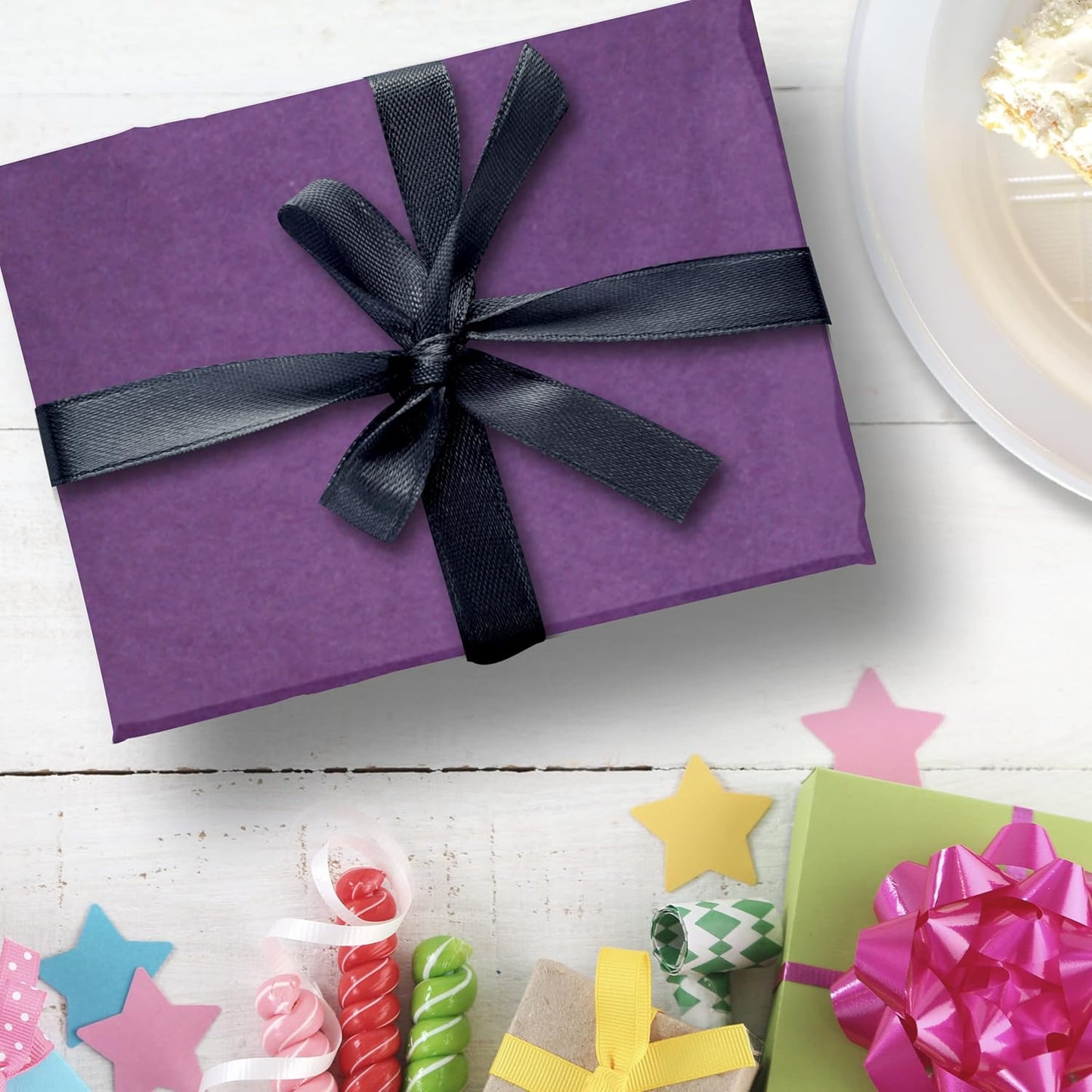 4 Sheets of Purple Violet Tissue Paper, Each Sheet 750Mm X 500Mm Tissue Paper Purple Violet, Purple Violet Tissue Paper for Gift Wrapping, Arts and Crafts Purple Violet Tissue Paper