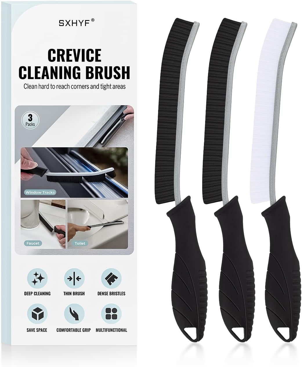 Cleaning Brush - Hard Bristle Crevice Cleaning Brush UK, Multifunctional Gap Cleaning Scrub Brush, Grout Brush, Cleaning Products for Household Use, Home, Kitchen, Bathroom, Window, Vehicle