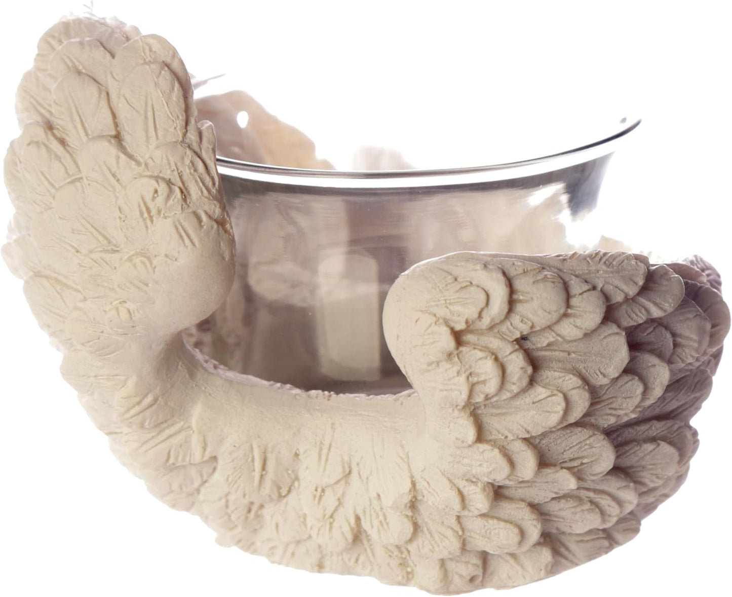 Angel'S Wings Tea Light and Votive Candle Holder - Bathroom Fireplace Shelf Ornament - Tealight Holders - Glass - New Home Gifts - Living Room Accessories - Gothic Agel Gifts for Women