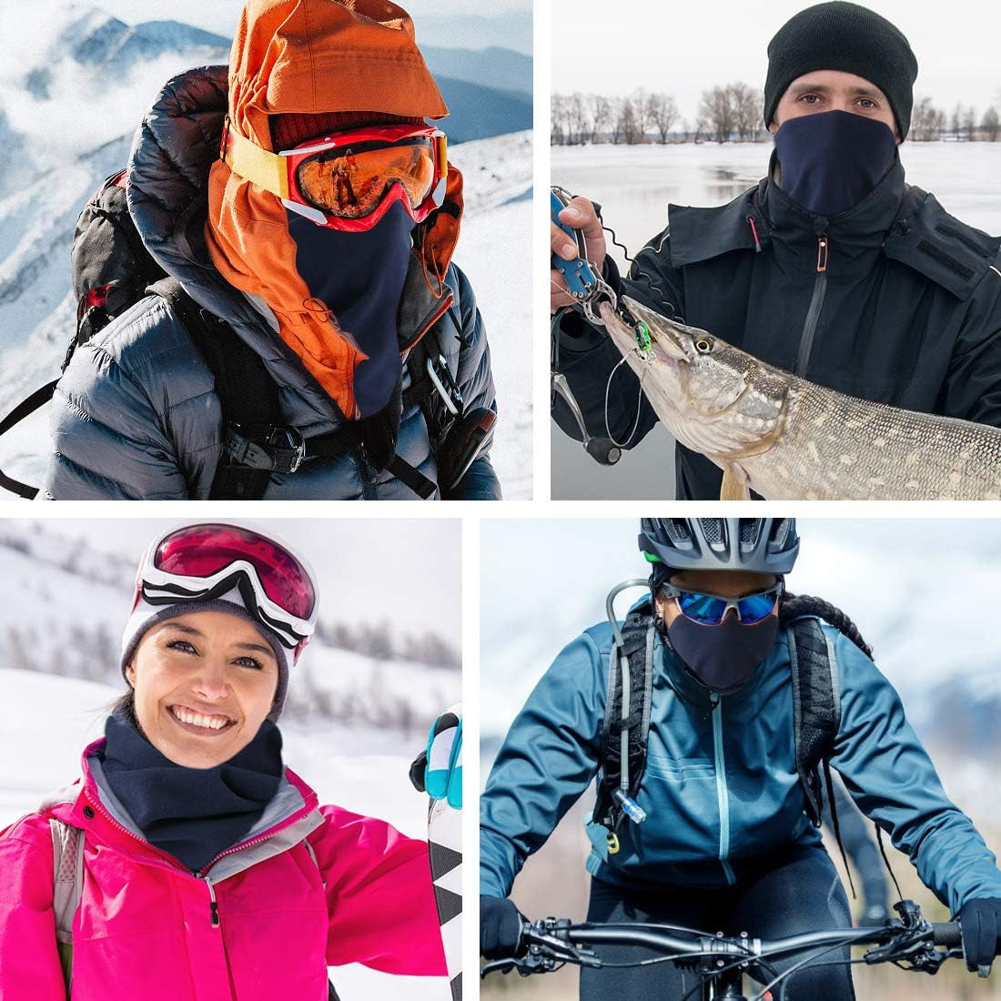 Neck Warmer Snood for Men & Women,Winter Neck Gaiter Fleece Bandana Face Covering Mask Windproof Neck Scarf Neckwear for Outdoor Sports Motorcycle Skiing Running Cycling