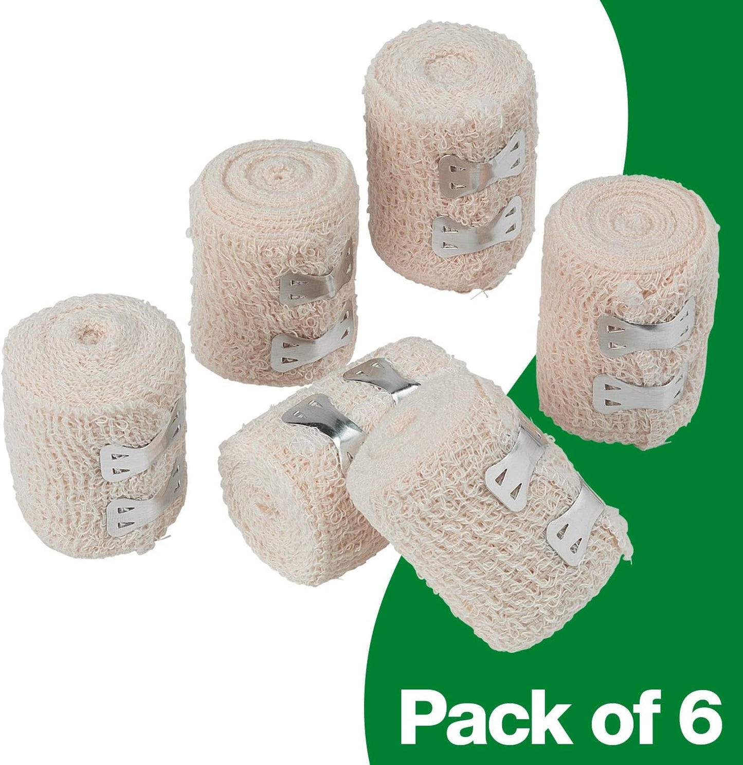Crepe Cotton Bandages 5 Cm X 4.5 M (Pack of 6)