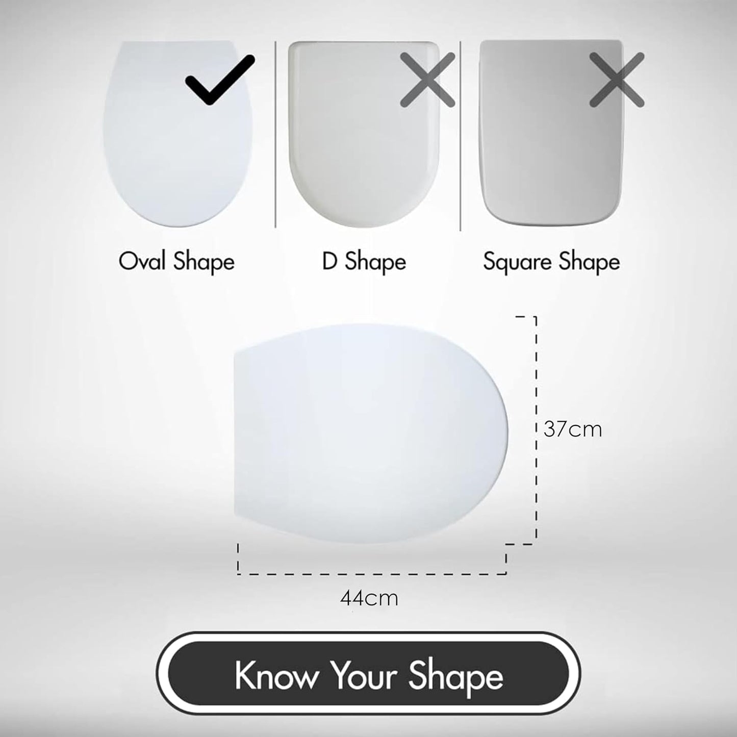 ® Premium Thermoplastic Toilet Seat - Soft Close Hard-Wearing Seat with One Button Hinge Release, O-Shaped - Easy to Clean and Install with Universal Fittings, White