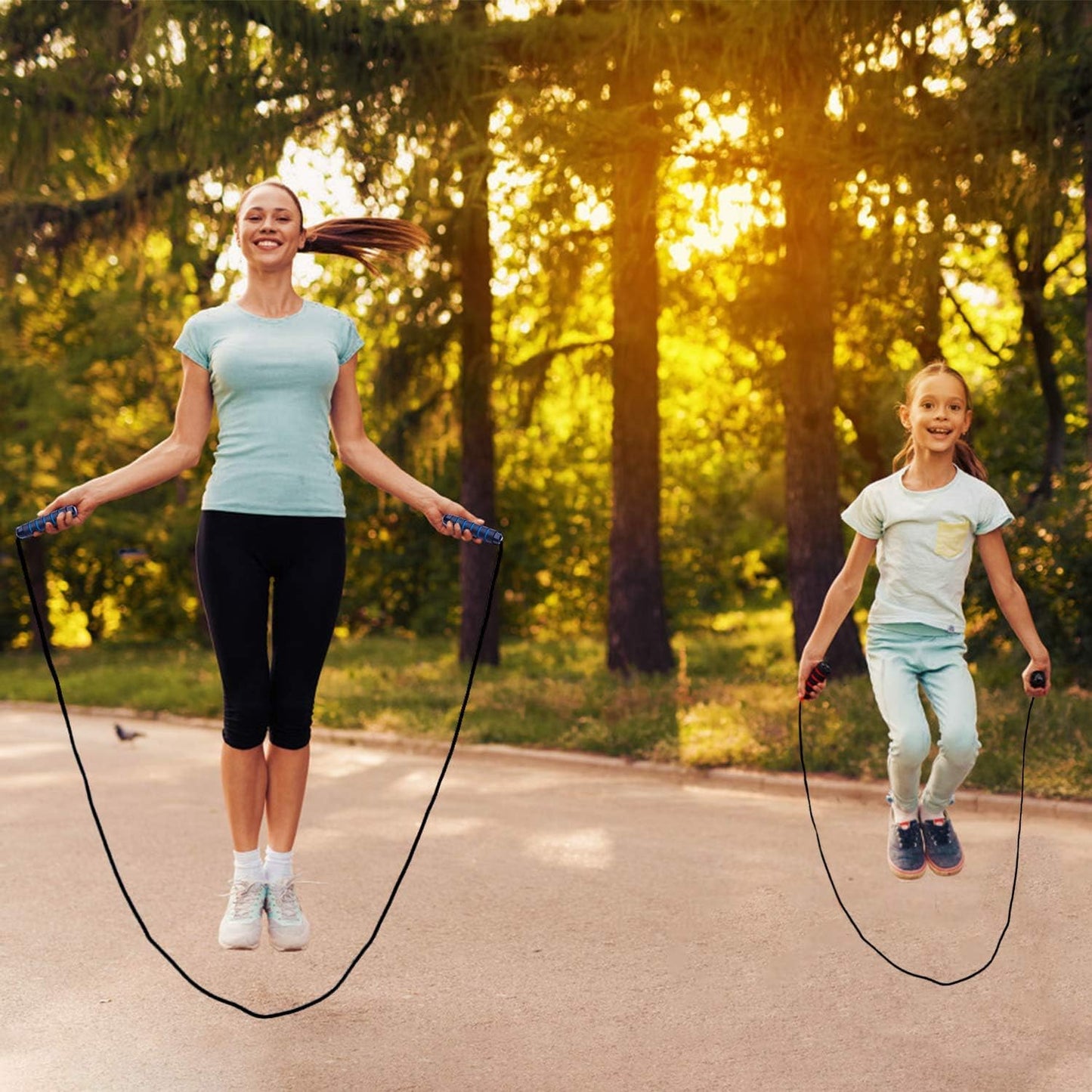 Skipping Rope - Jumping Rope Adjustable for Men Women Kids - Jump Rope for Exercise Fat Burning Workout Home or Gym Personal Training Rope