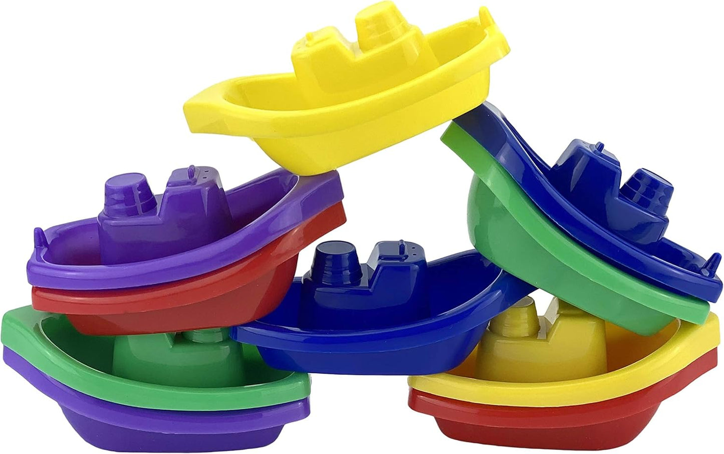 10Pcs Children Bathtime Boats, Bath Toys Floating Bath Boat Toys, Floating Water Tub Toy, Inter Connectable Linking Stackable Floating Boats, Learning Bathtub Toys and Soft Bath Toys