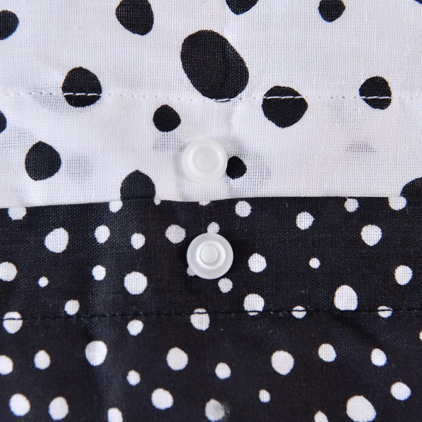 Polka Dots Reversible Black White Mono Duvet Cover Quilt Pillow Cases Bedding Set Soft Easy Care - Double (200Cm X 200Cm)
