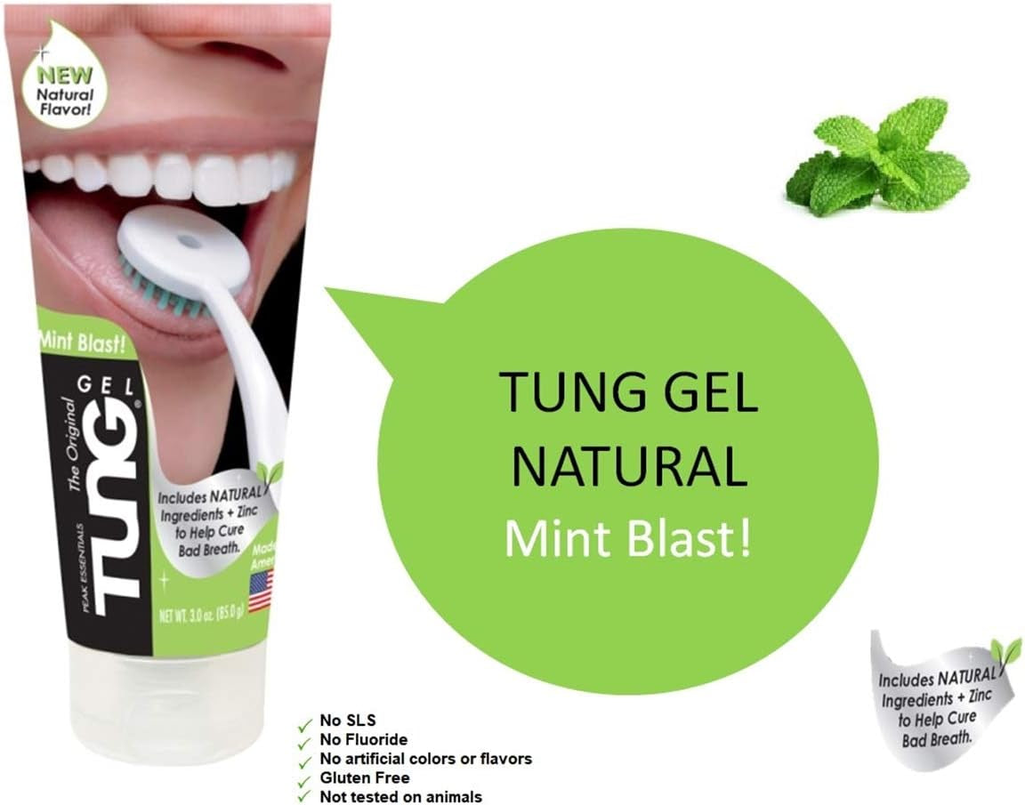 Gel Natural with Mint Blast 3Oz (85G) | Tongue Cleaner | Fights Bad Breath | Eliminates Odour | Halitosis | for Fresh Breath Pack of 2