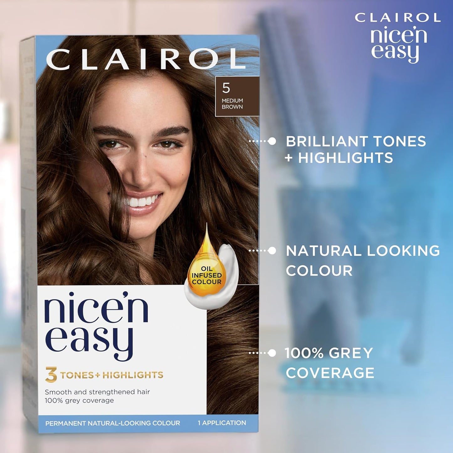 Nice'N Easy Crème, Natural Looking Oil Infused Permanent Hair Dye, 7 Dark Blonde