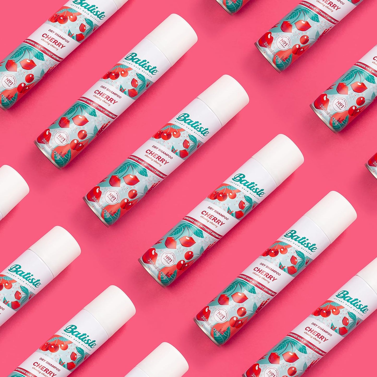 Dry Shampoo in Cherry, Cool and Retro Fragance, No Rinse Spray to Refresh Hair in between Washes – 200Ml