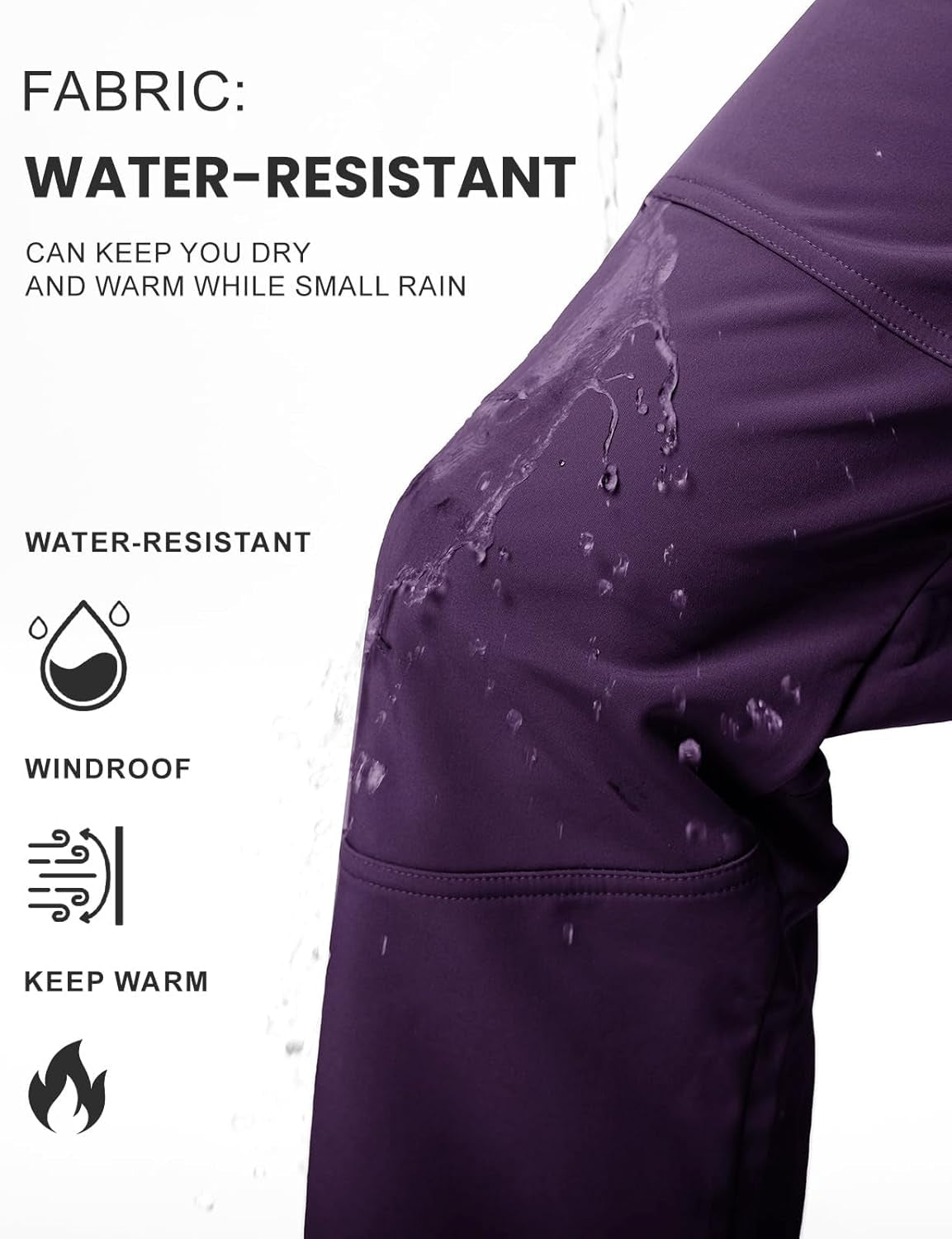 Womens Fleece Lined Thermal Snow Ski Trousers Outdoor Waterproof Hiking Walking Work Trousers Winter Sports Pants