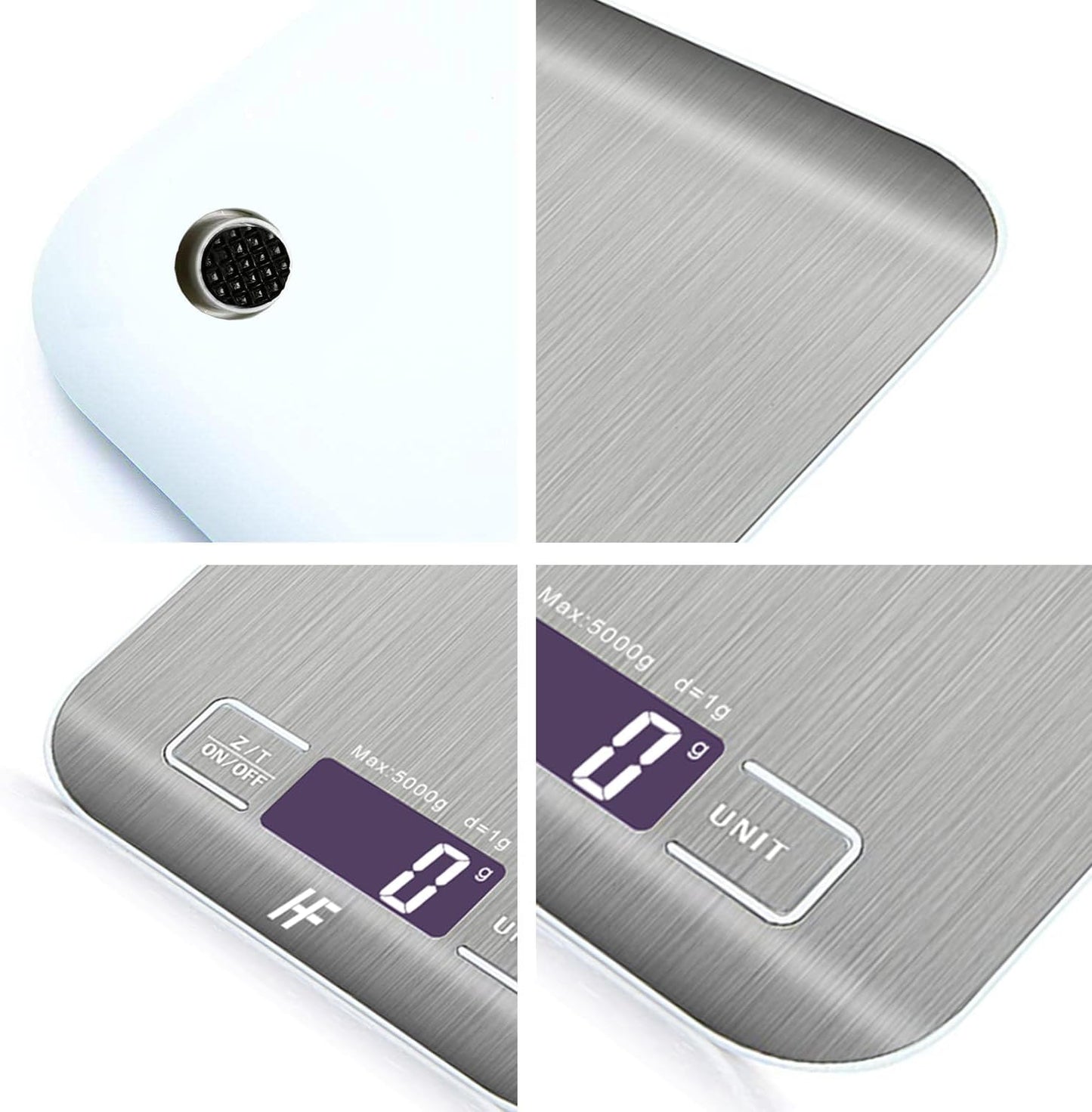 5Kg 1G 11Lb Digital Kitchen Scales Food Scale with Stainless Steel Platform Electronic Cooking Backlit LCD Display Multifunction for Home and Office Use