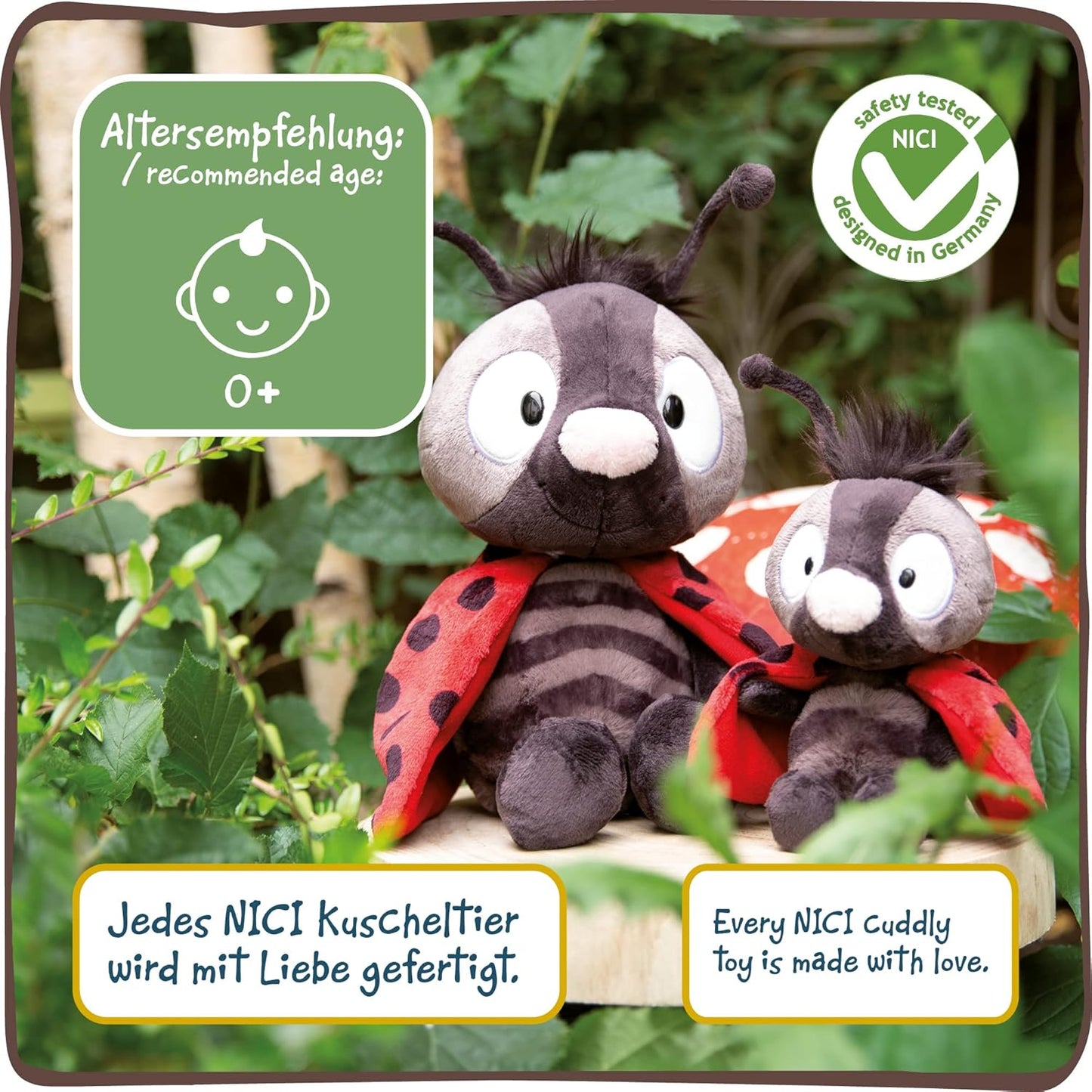 Soft Toy Ladybird Lennybug 18 Cm I Cuddly Toys for Girls & Boys I Cute Stuffed Animal Made of Super Soft & Washable Plush – 48198