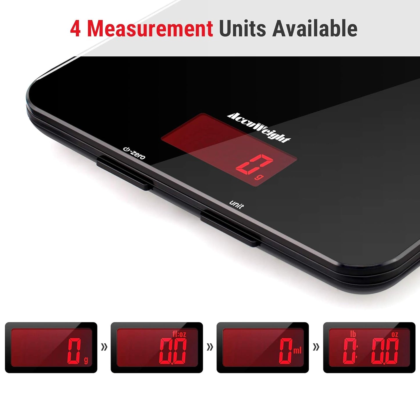 201 Digital Kitchen Scales with Tempered Glass Platform Electronic Weighing Food Scale with Backlit LCD Display Multifunctional, for Office School Home Baking Cooking, 5Kg/11Lb