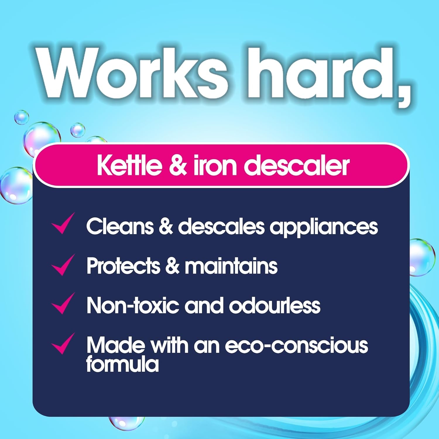 Kettle and Iron Descaler, Internal Cleaner & Scale Remover for Kitchen & Home Appliances, Limescale Prevention Sachets, Easy to Use, Natural Vegan & Non Toxic Eco-Safe Formula (3 Treatments)