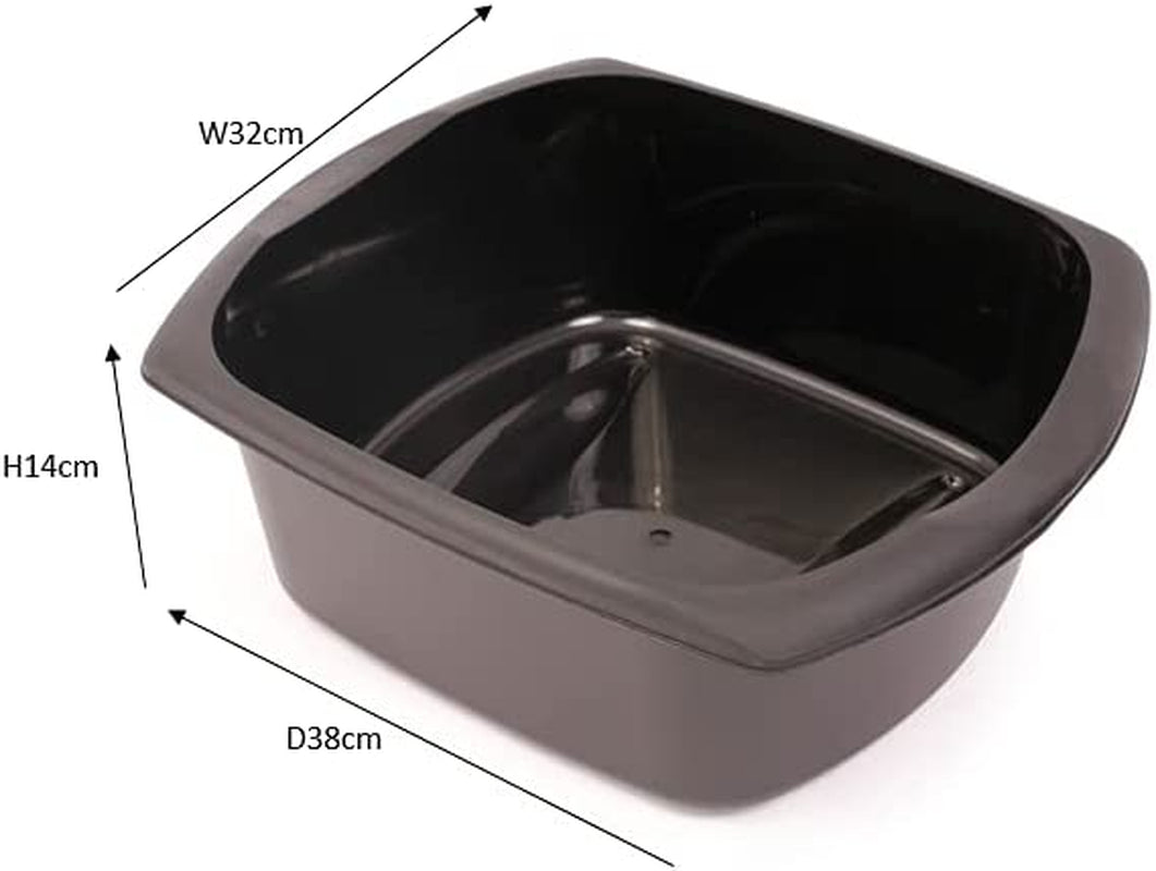 Rectangular Washing up Bowl, Metallic, Large, 9.5 Litre