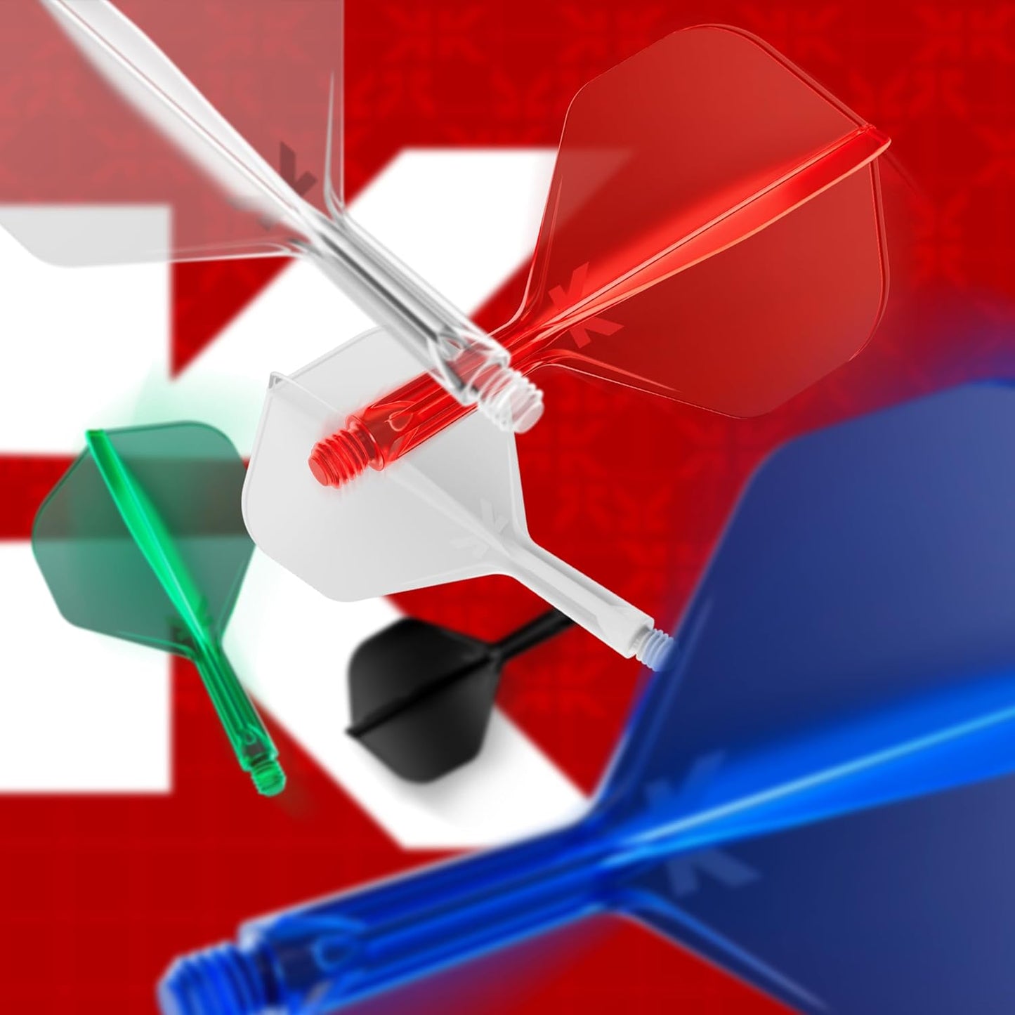 Darts K Flex Integrated Dart Flights and Shafts, No.2 | Pack of 3 K-Flex - No2, Kflex All in One Moulded Dart Flight & Stem Lengths: Short, Intermediate & Medium | Professional Dart Accessories