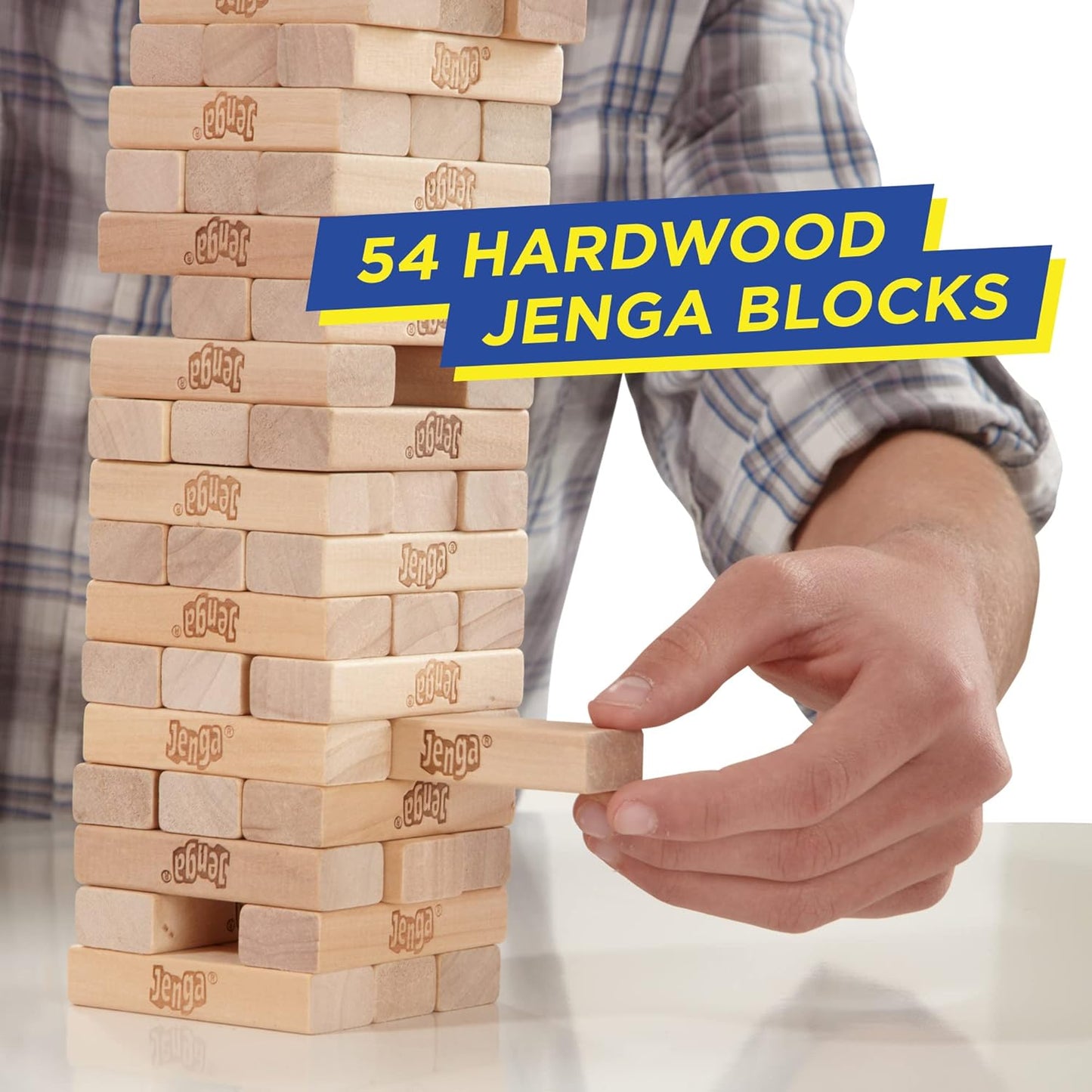 Classic Jenga, Party & Family Game for Children and Adults, for 1 Player or More