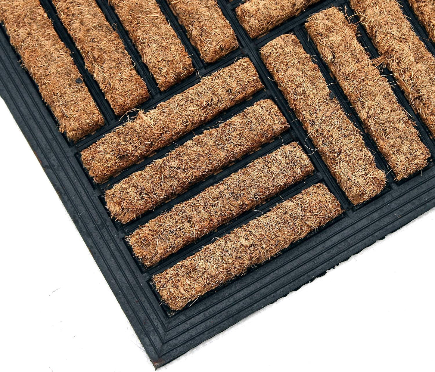 Coco & Coir Door Mat Indoor/Outdoor | 100% Natural Coir Weather Resistant Eco-Friendly Entrance Mat (Shortbread)