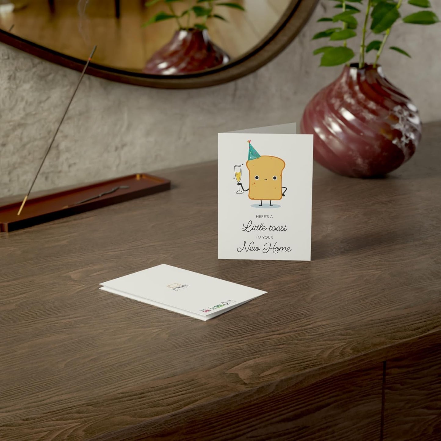 New Home Greeting Card - Toast Illustration - 6 X 8 Inch - Made in UK