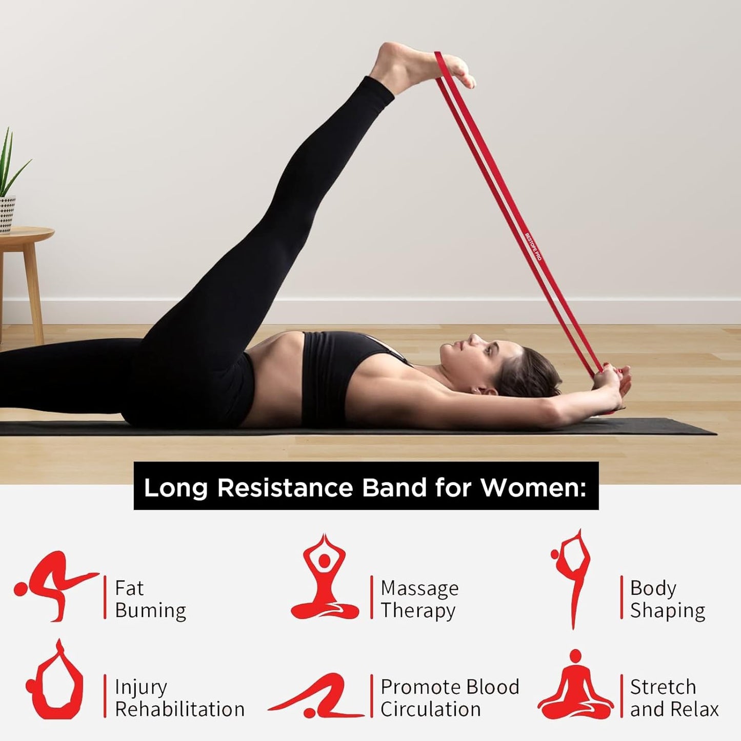 Resistance Band Pull up Assist Band - Resistance Workout Exercise Band, Stretch Training Red Fitness Band for Unisex, Ideal for Home, Pilates, Yoga, Powerlifting, Crossfit, Muscle Toning