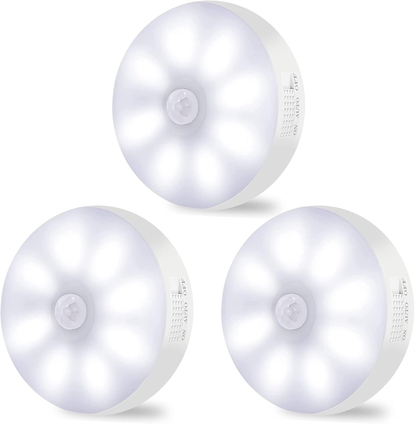 Motion Sensor Lights Indoor Rechargeable Wireless Wall Light LED Stair Night Lights Lamps with Auto/On/Off for Stairs Living Room Bathroom Corridors Closet Kitchen under Cabinets