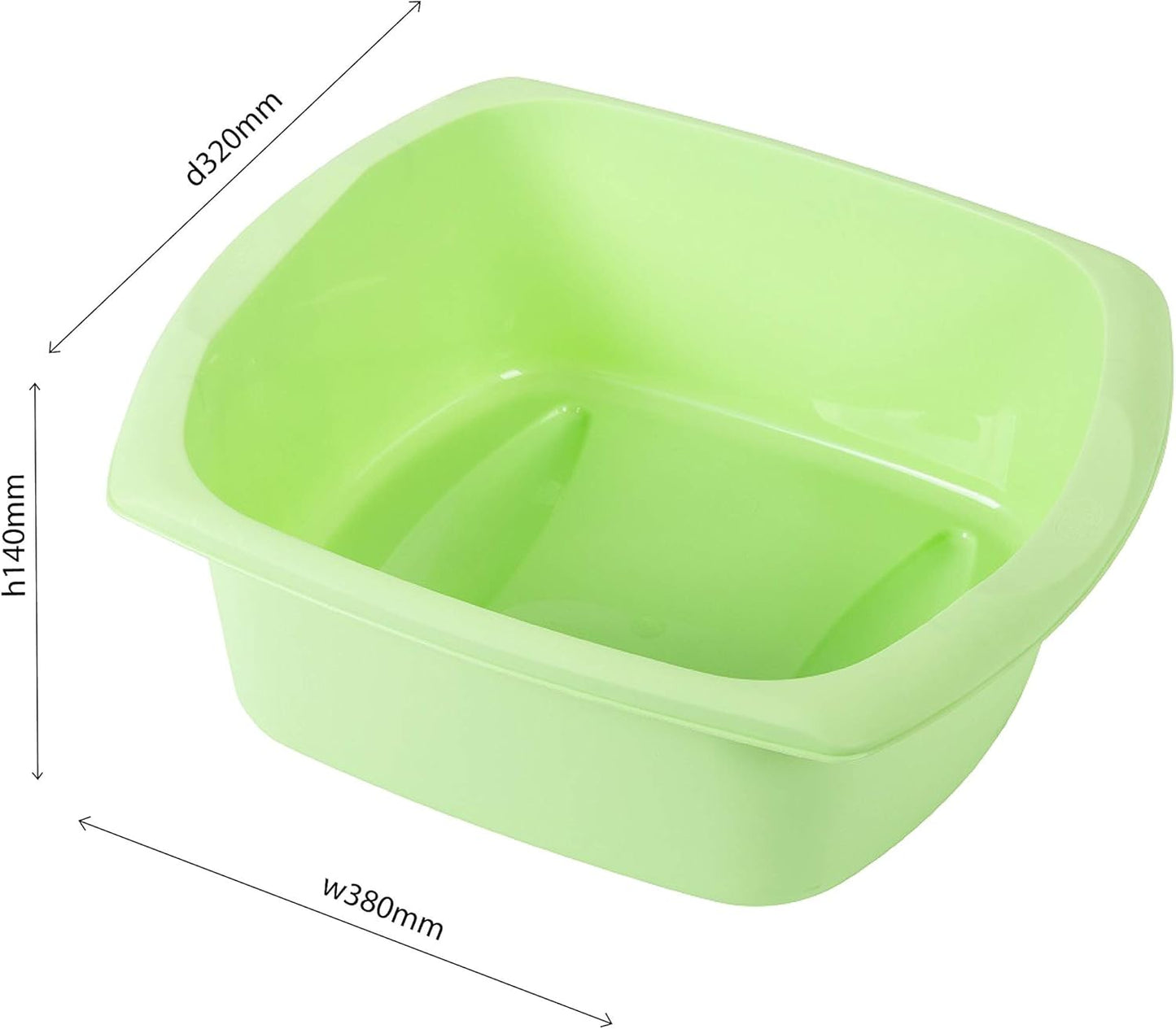 Rectangular Washing up Bowl, Metallic, Large, 9.5 Litre