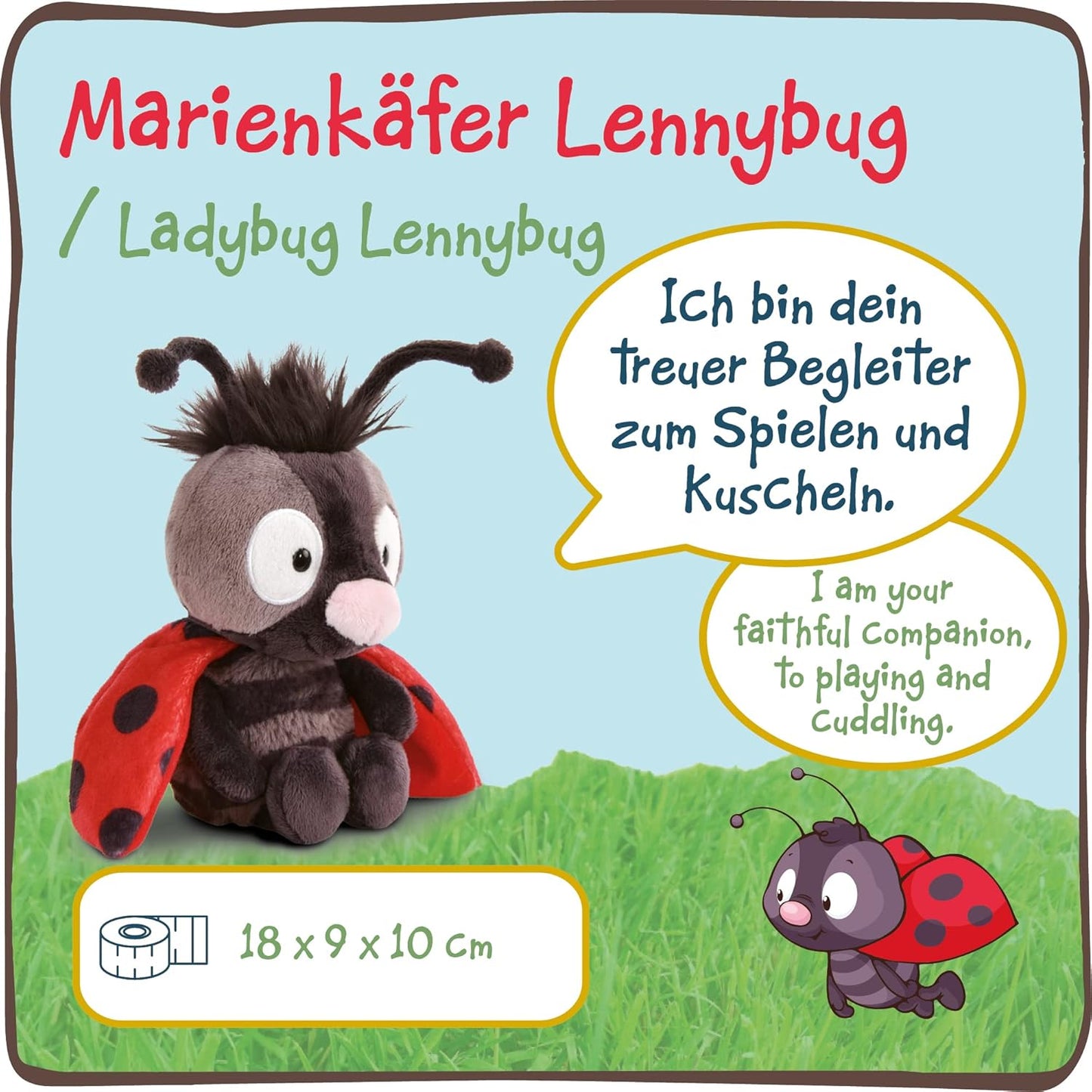 Soft Toy Ladybird Lennybug 18 Cm I Cuddly Toys for Girls & Boys I Cute Stuffed Animal Made of Super Soft & Washable Plush – 48198