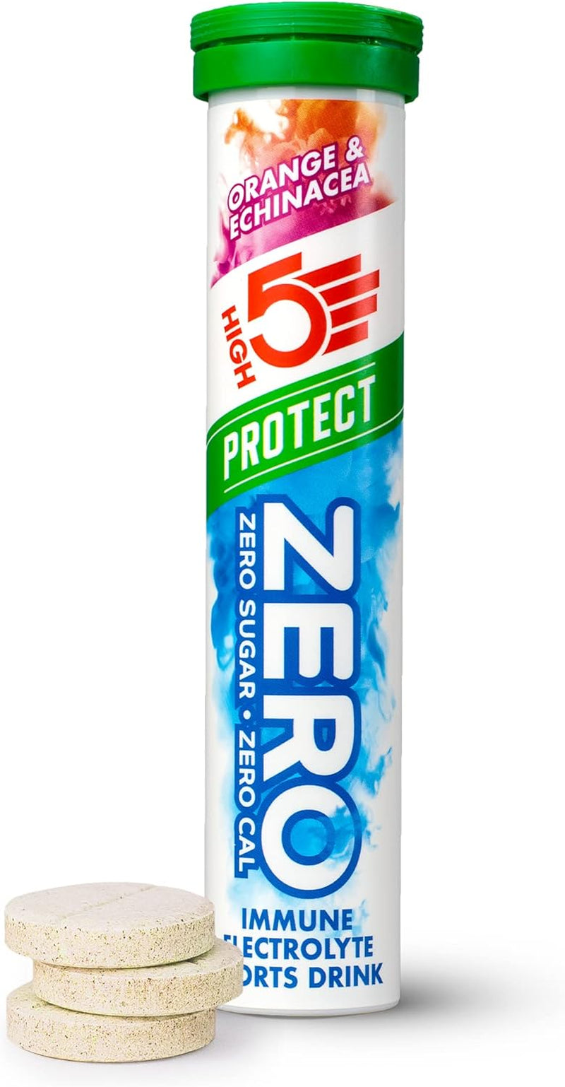 ZERO Protect Electrolyte Tablets | Hydration Tablets with Vitamin C & D | 0 Calories & Sugar Free | Boost Hydration, Performance & Wellness | Orange & Echinacea, 20 Tablets (20X, Pack of 1)