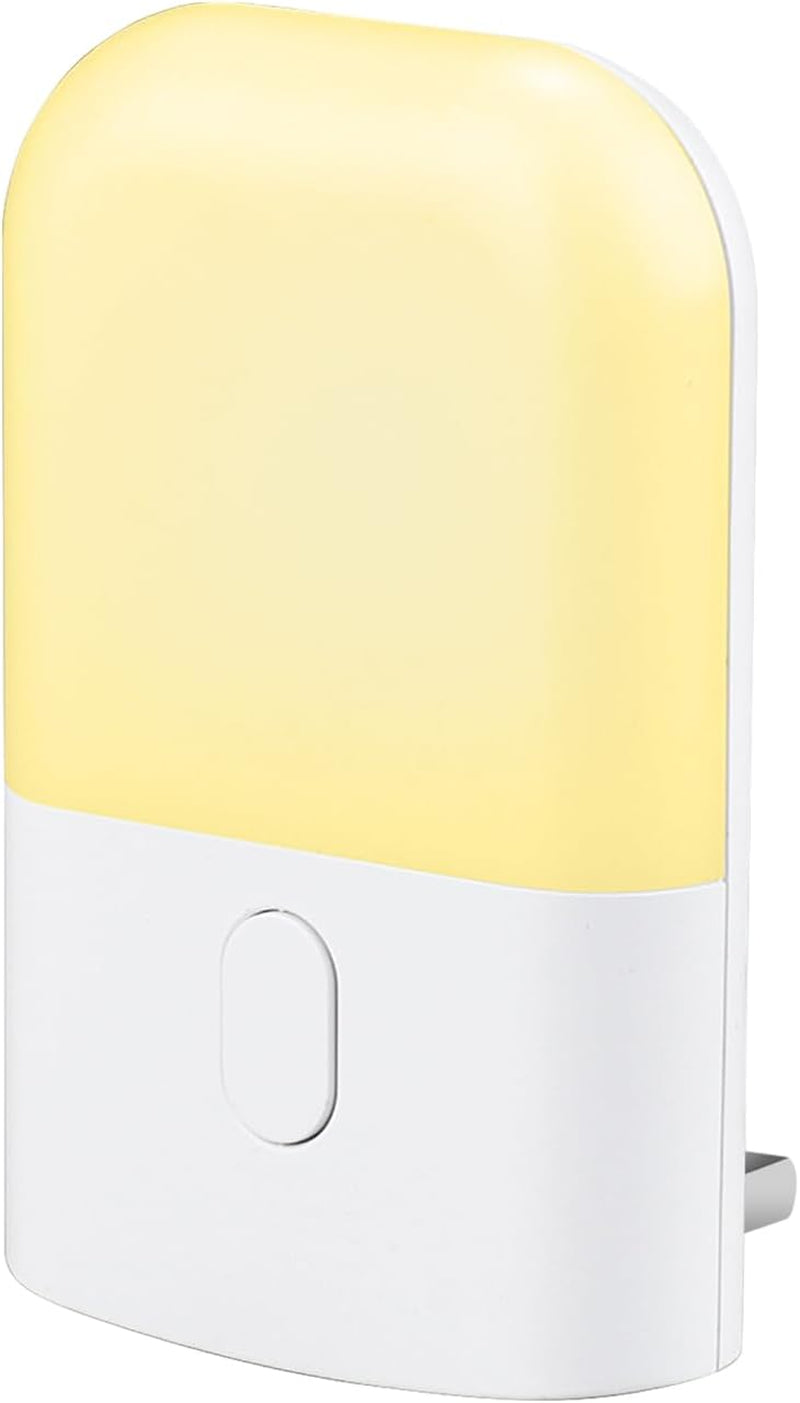 GD103UK-1 Night Light Plug in Wall with Dusk to Dawn Photocell Sensor, 4 Levels Brightness Adjustable, Night Light Kids for Children'S Room, Hallway, Bedrooms, Garage, Warm White