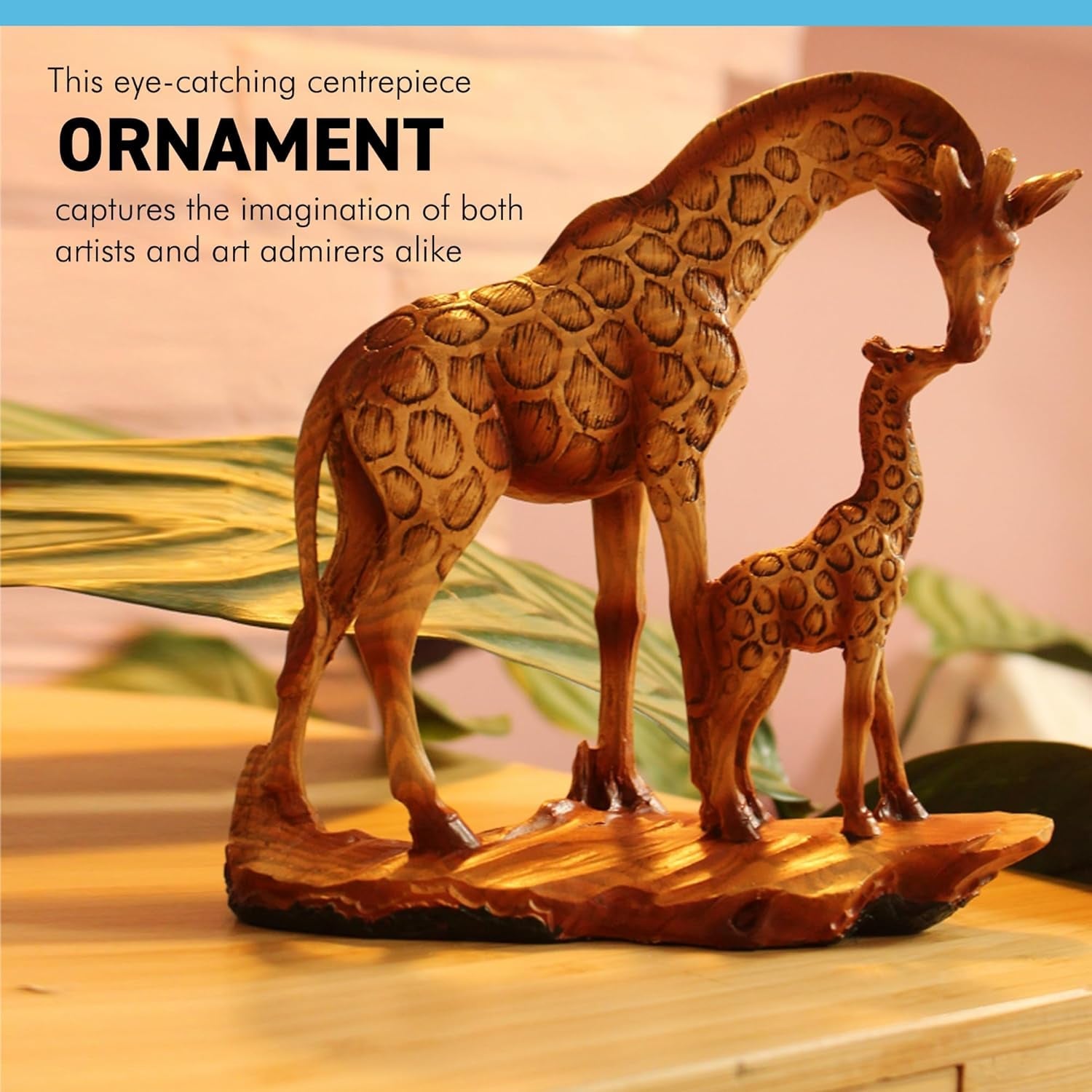 Eye Catching Free Standing Graceful GIRAFFE and CALF Decorative ORNAMENT | Giraffe Gifts for Women Men Girls Boys Giraffes Lover Gift Birthday Friendship Gifts Present Animal Lover Gift