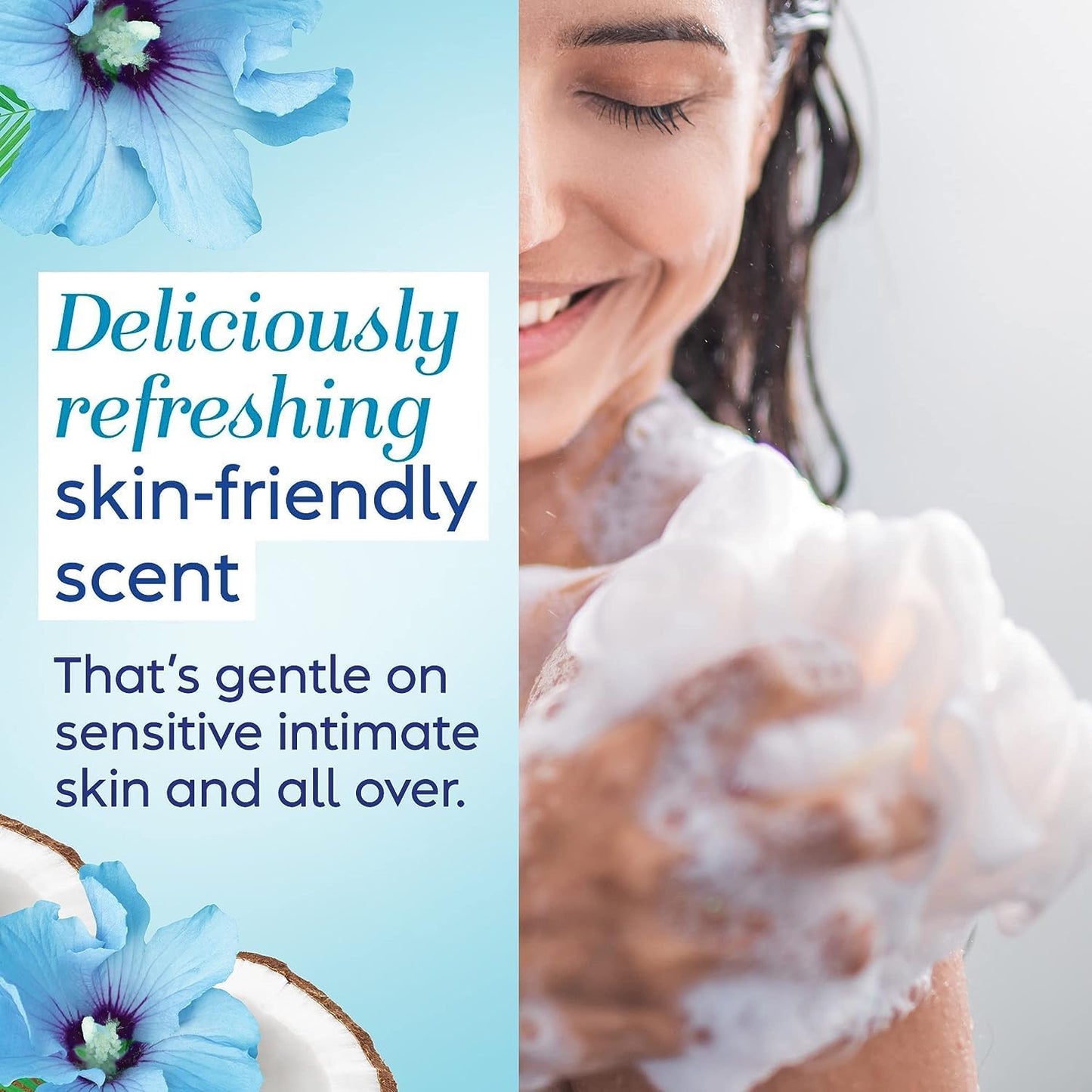 Scentsitive Scents Daily Feminine Intimate Wash for Women, plus Coconut Water, All-Day Freshness, Hypoallergenic, Skin-Friendly Coconut Hibiscus Scent, 354Ml