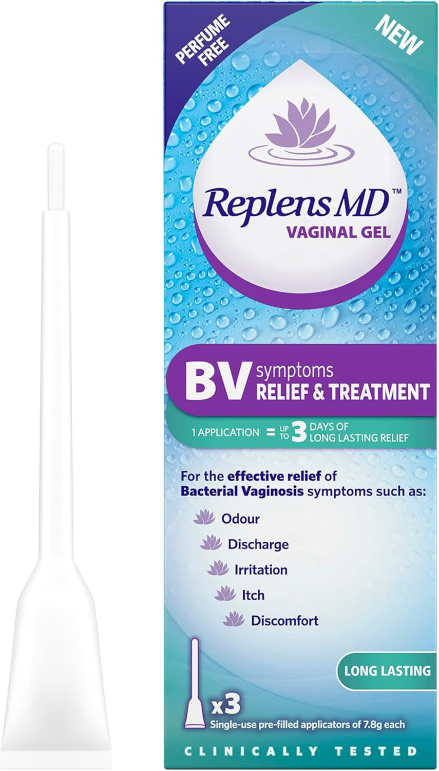 BV Symptoms Relief & Treatment Vaginal Gel - X3 Single Use Applicators, White, 3 Count (Pack of 1)