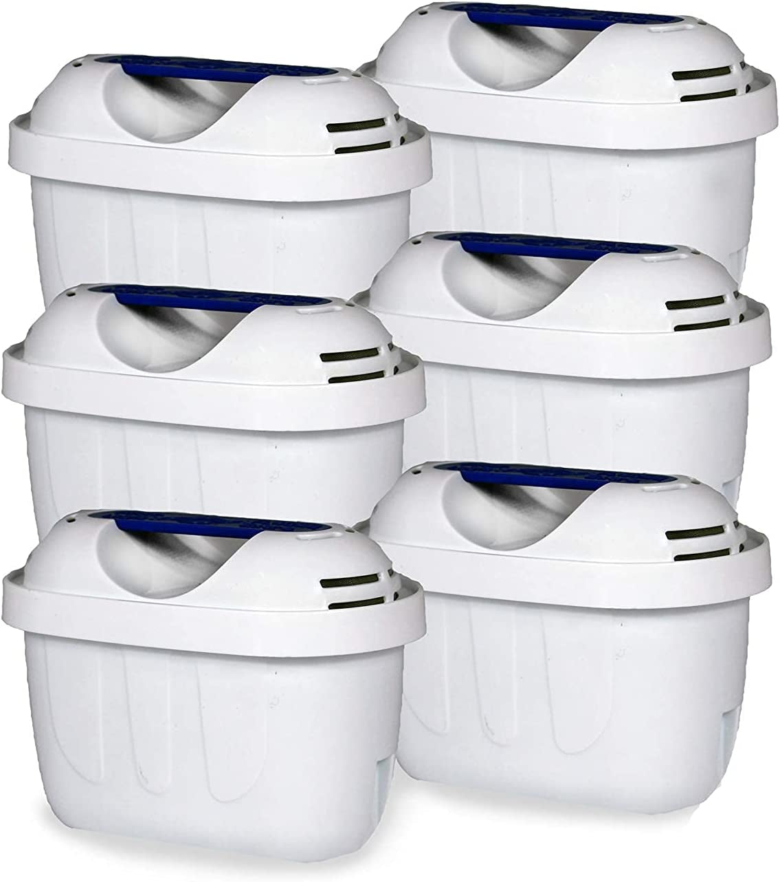 Universal 6 Pack Filter Cartridges Compatible with Brita Maxtra & Plus+ Water Jugs, White, Fits -Marella-Elemaris-Bosch Tassimo & Kettles