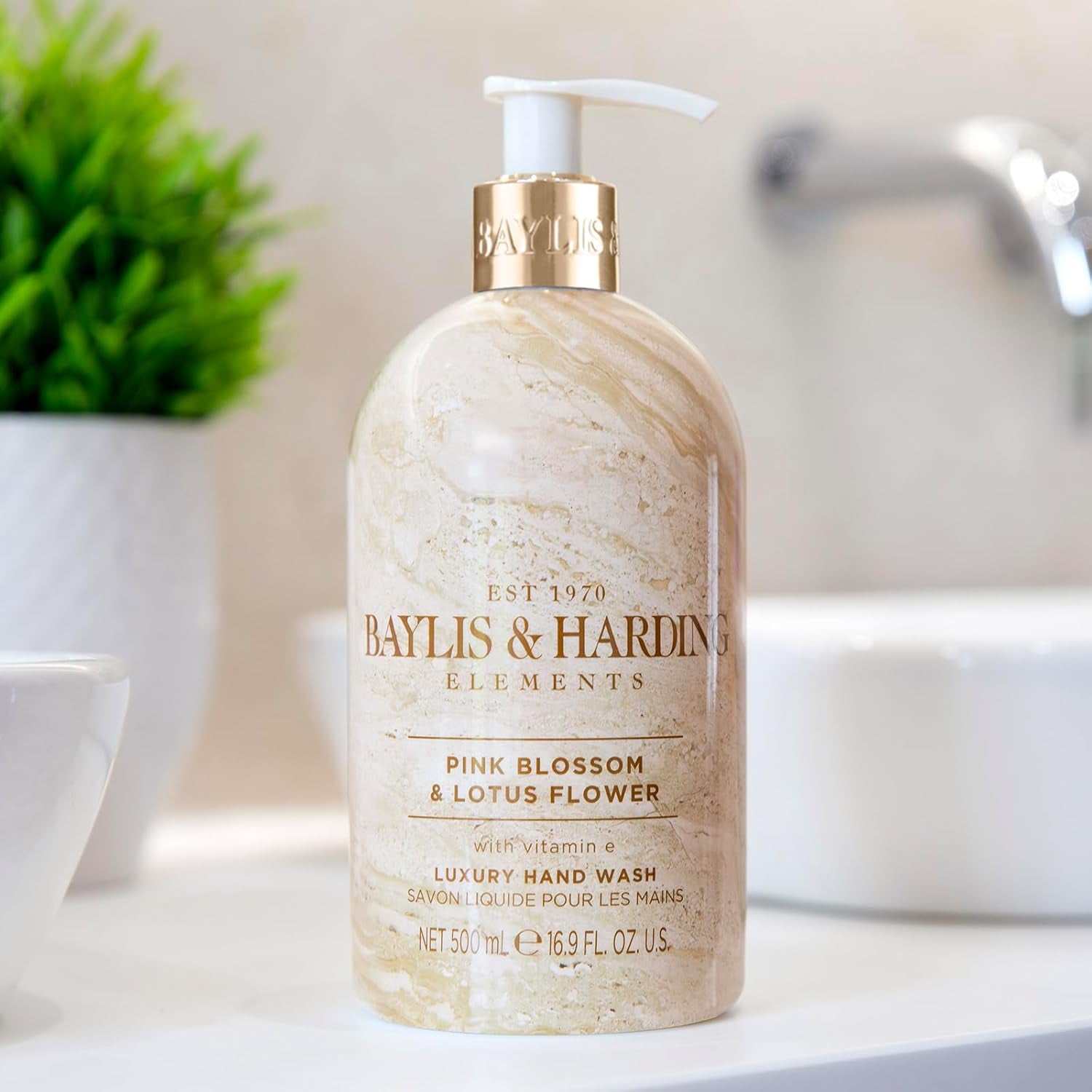 Elements Pink Blossom and Lotus Flower Hand Wash, 500 Ml (Pack of 3) - Vegan Friendly