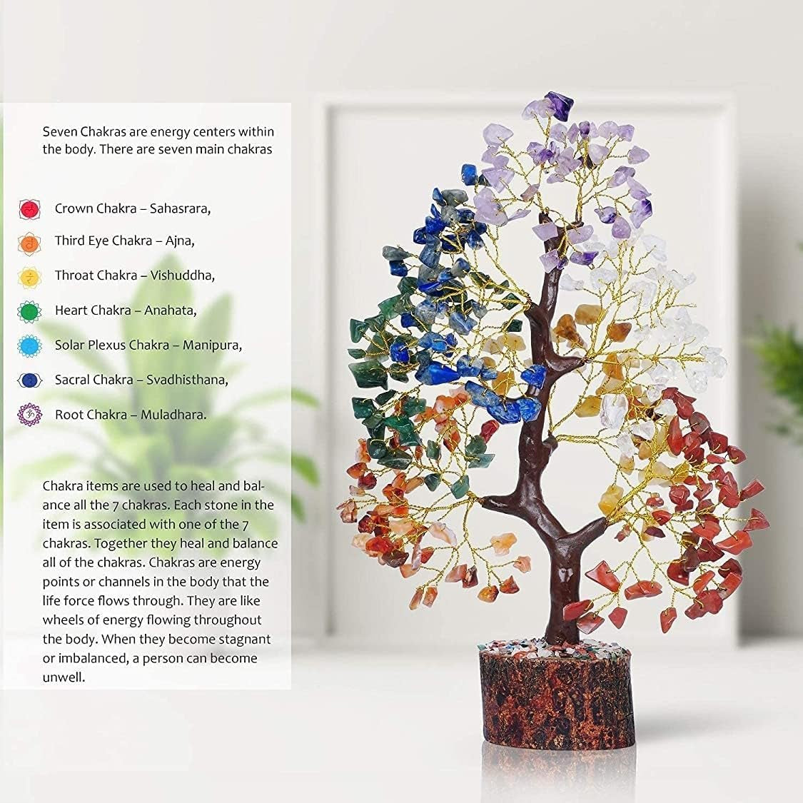 7 Chakra Tree of Life, Crystals and Healing Stones, Birthday Gifts for Women - Crystal Tree for Positive Energy, Office Decor, Gifts for Women, Mom Birthday Gifts for Women